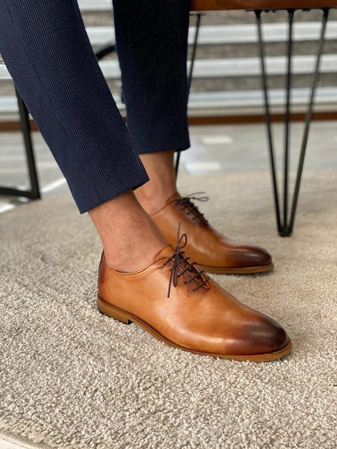 chinese dress ladies Oswin Hyde: Jarvis Tan Oxford Leather Lace Up Shoes for Men main image 0