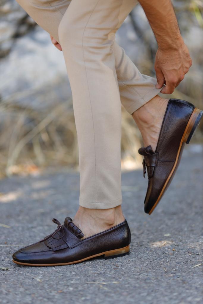 Brown Kilt Loafers for Men Online 40