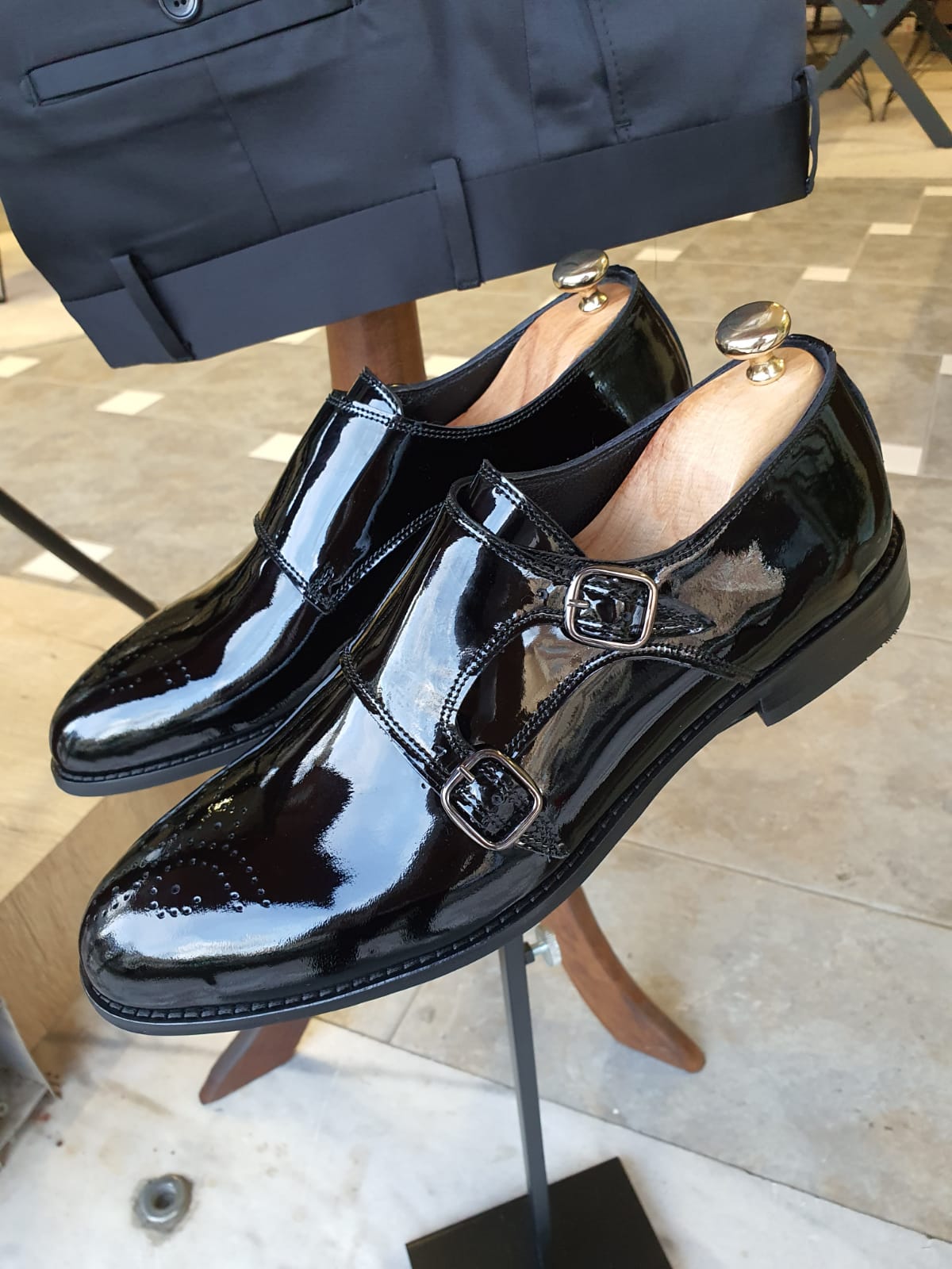 Men's Black Monk Strap Shoes Men's Black Monk Strap Shoes