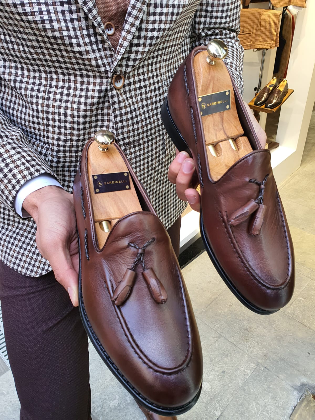 Brown Tassel Loafers Online 42