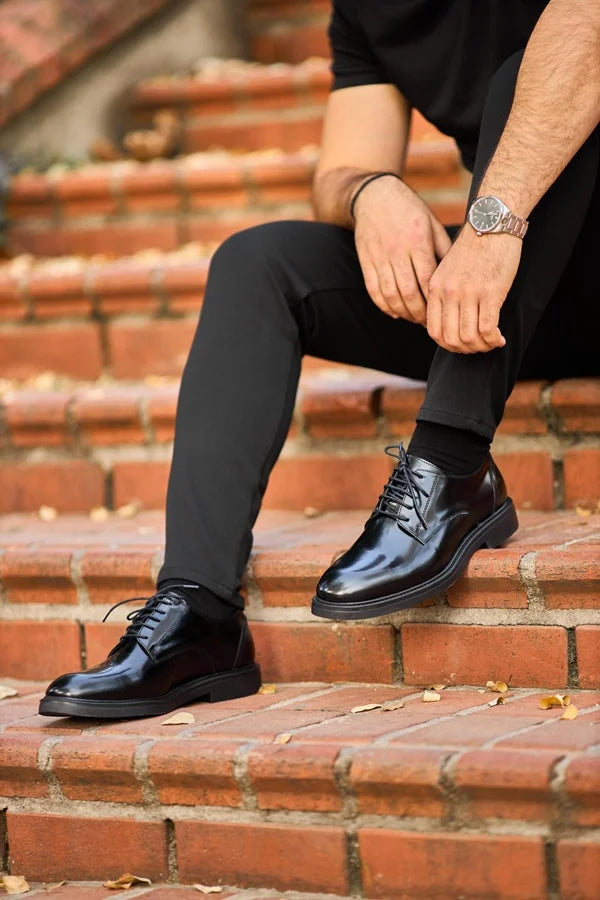 Luxury Black Men Derby Shoes