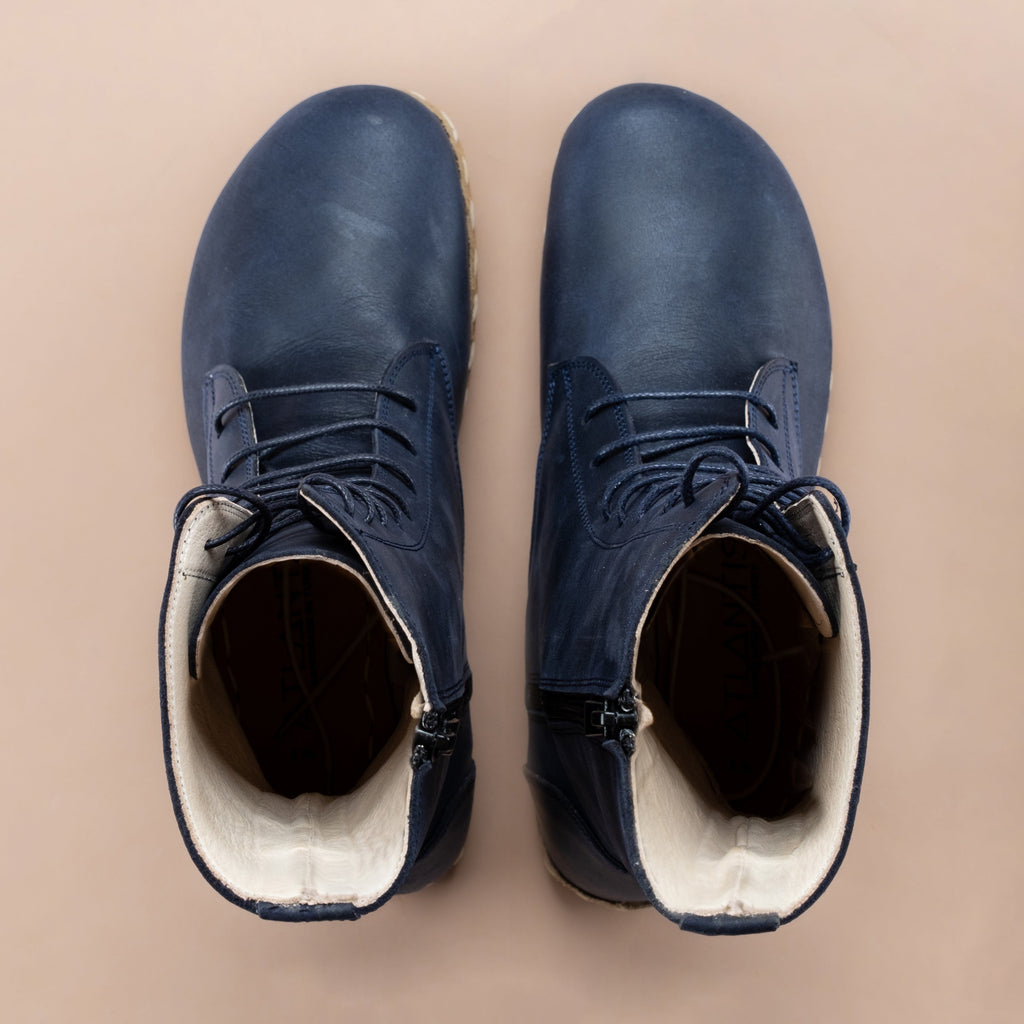 Men's Blue Barefoot High Ankle Boots