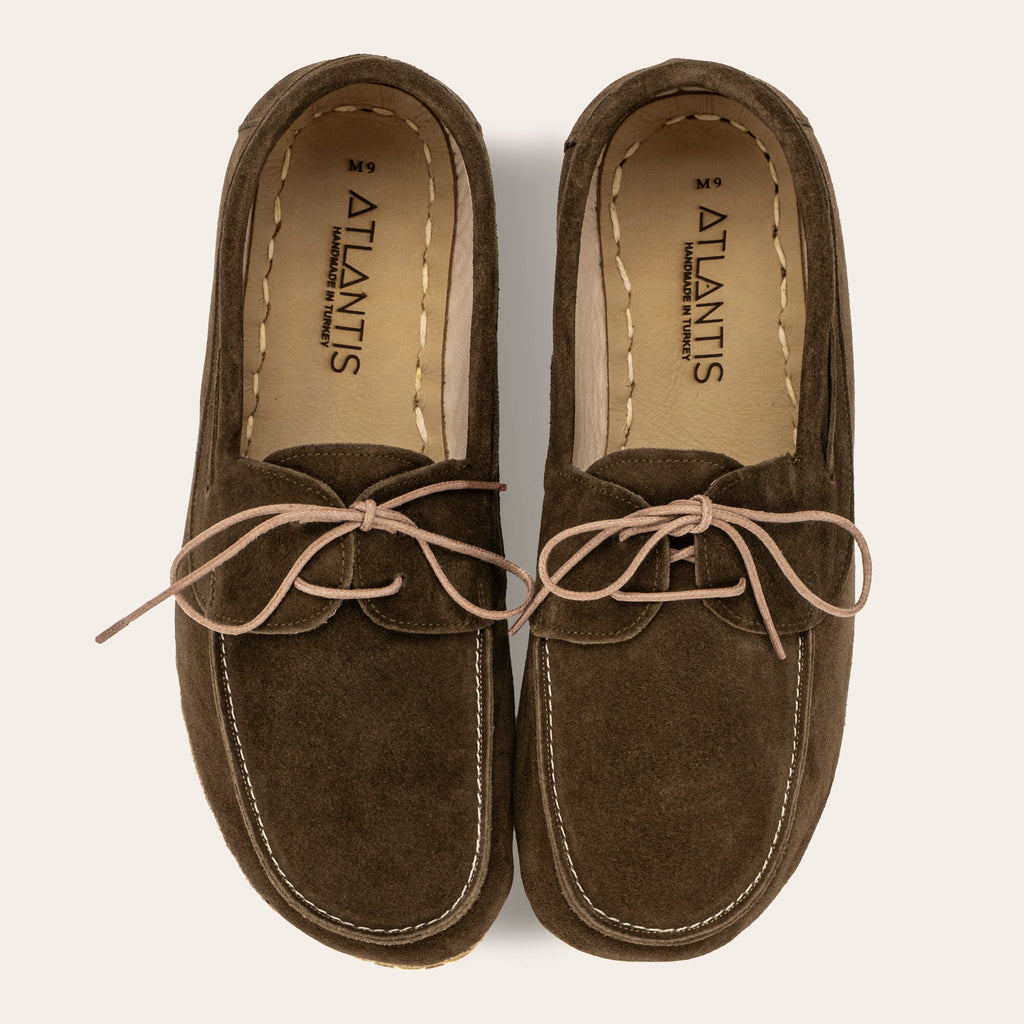 Men's Khaki Green Suede Dock Shoes