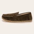 Men's Khaki Green Suede Moccasins