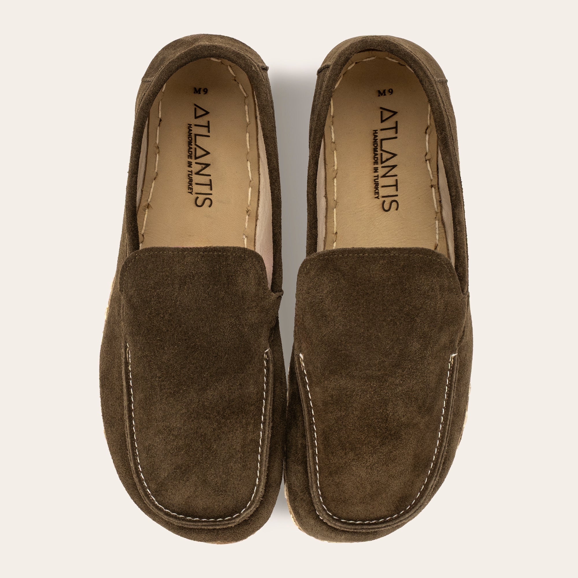 Men's Khaki Green Suede Moccasins