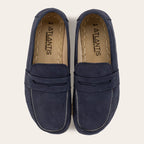 Men's Navy Nubuck Penny Loafers