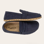 Men's Navy Nubuck Penny Loafers