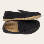 Men's Black Nubuck Penny Loafers