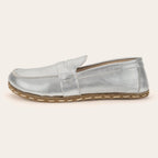 Men's Silver Penny Loafers