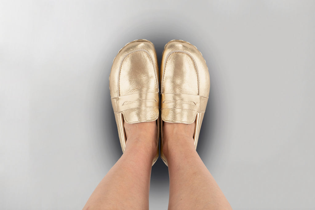 Men's Gold Penny Loafers