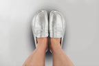 Men's Silver Penny Loafers