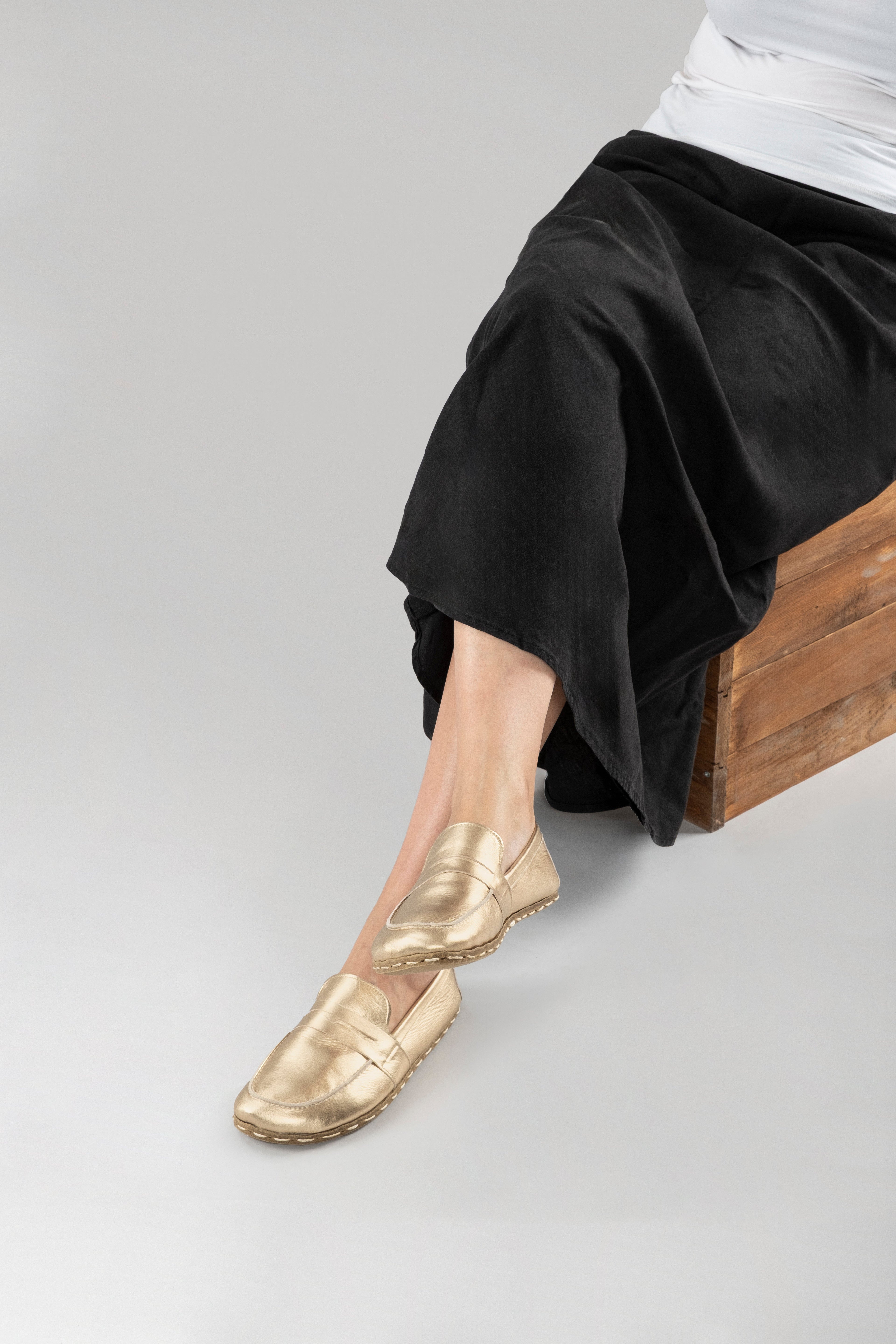 Men's Gold Penny Loafers