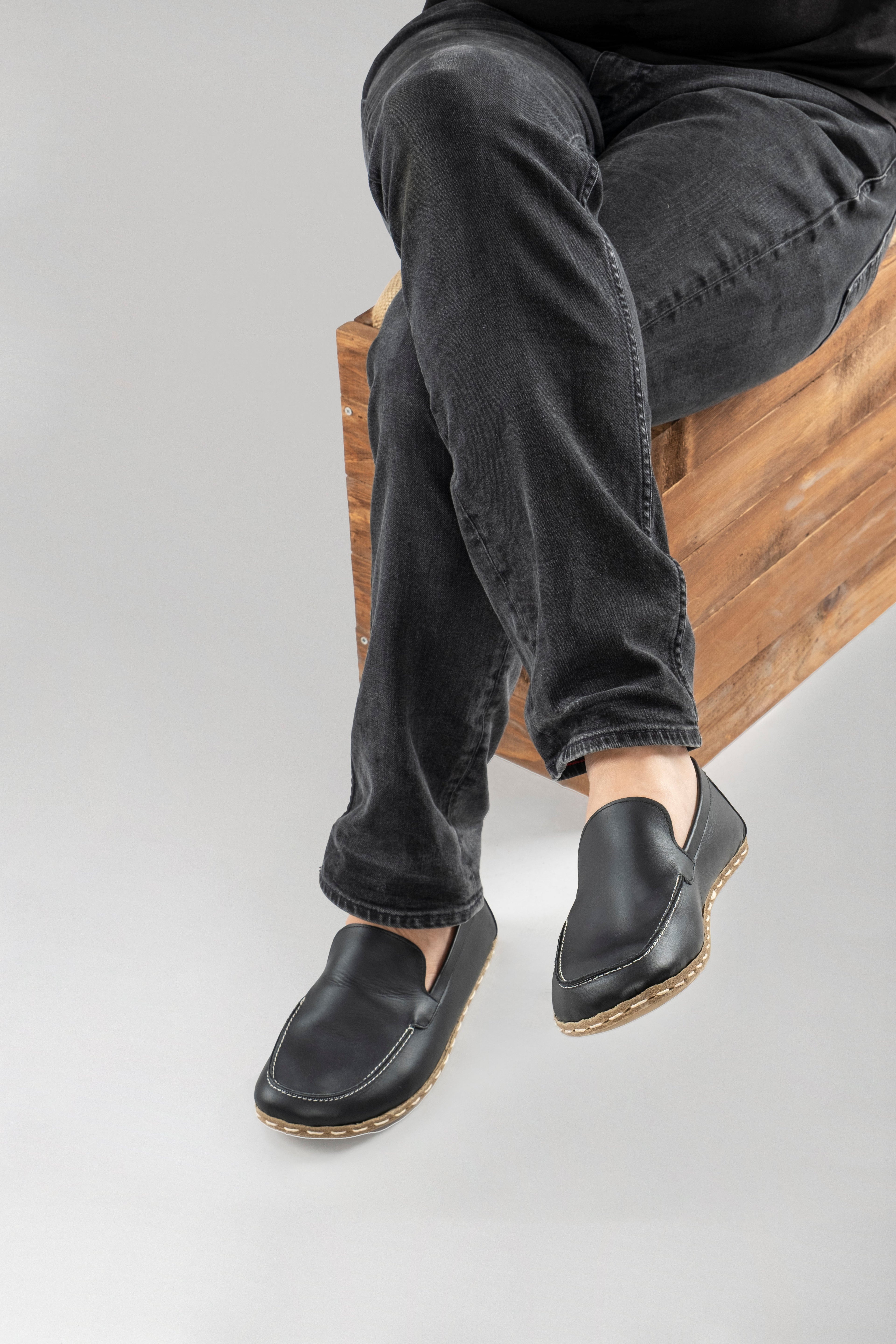 Men's Black Moccasins