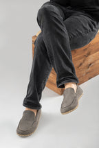 Women's Gray Moccasins