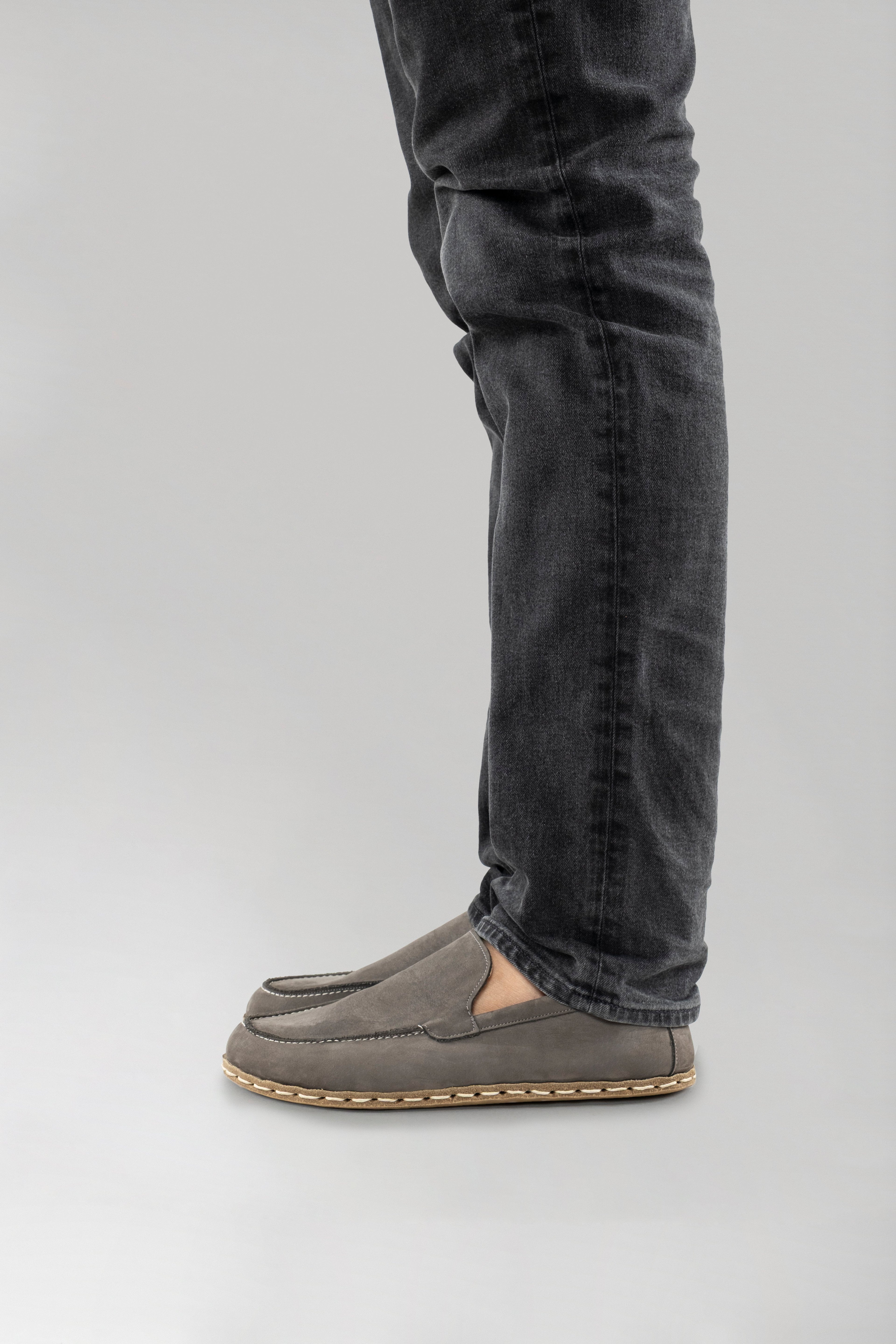 Women's Gray Moccasins