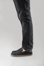 Men's Black Nubuck Penny Loafers