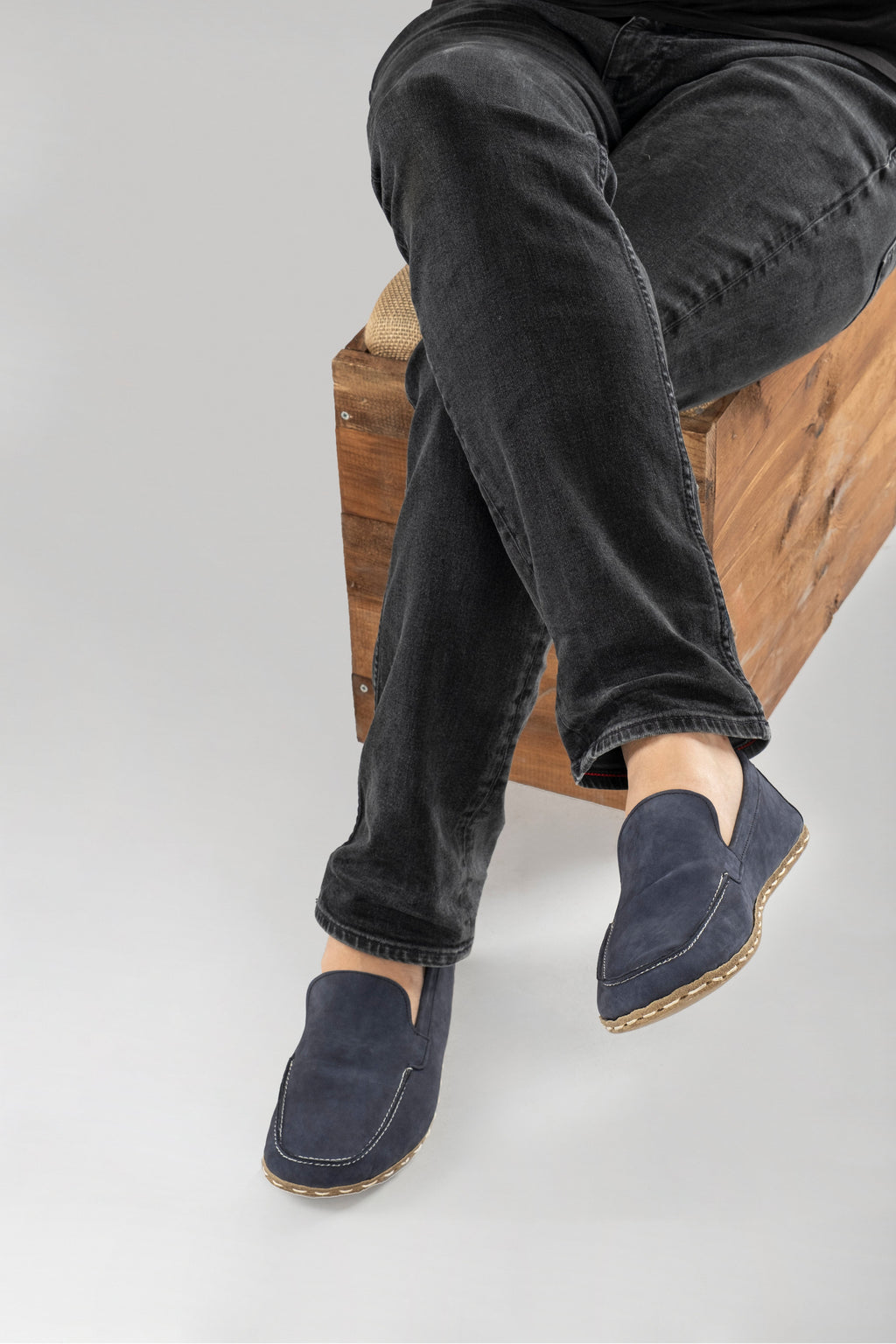 Men's Navy Nubuck Moccasins