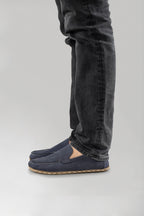 Men's Navy Nubuck Moccasins