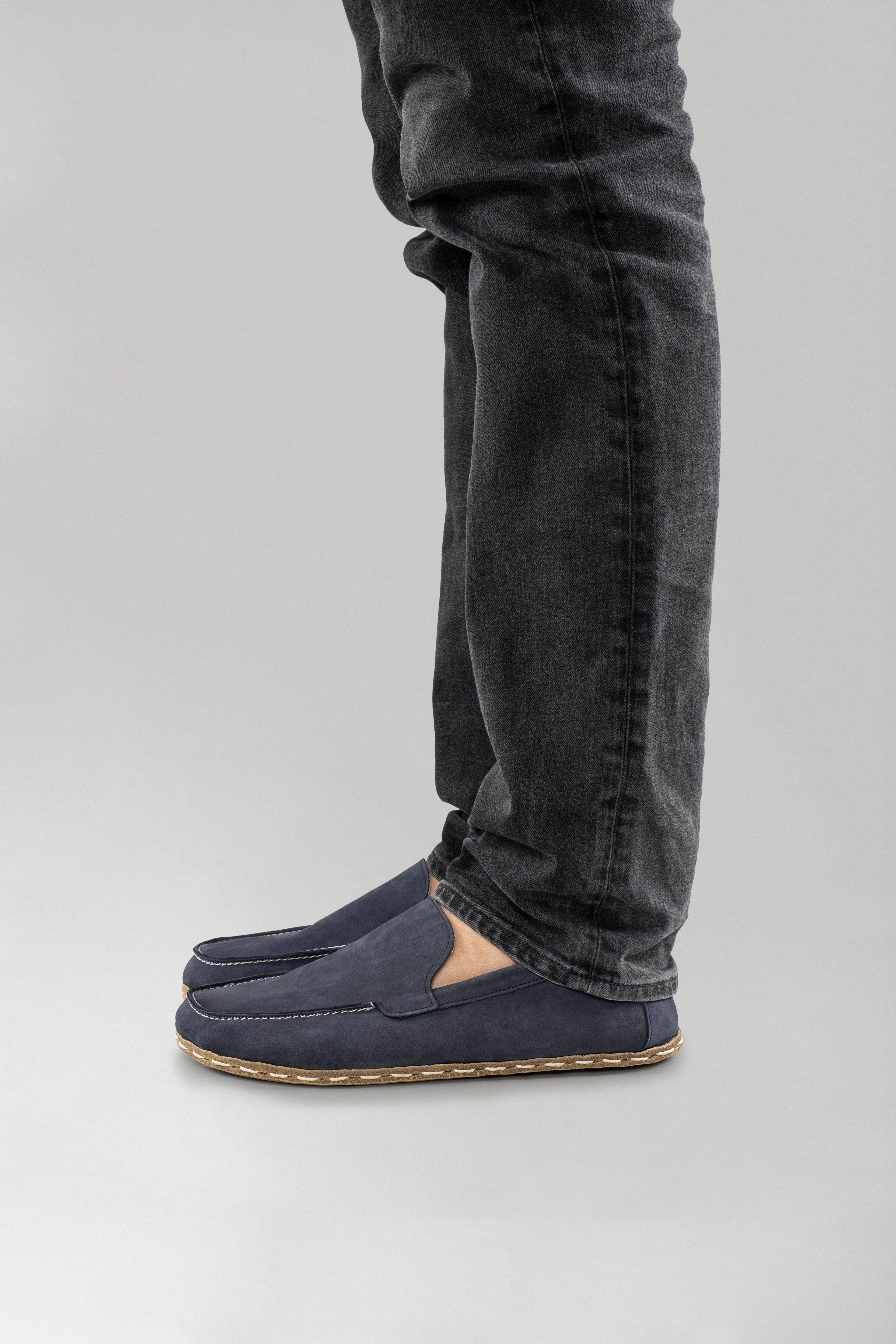 Men's Navy Nubuck Moccasins