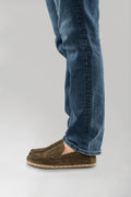 Men's Khaki Green Suede Moccasins