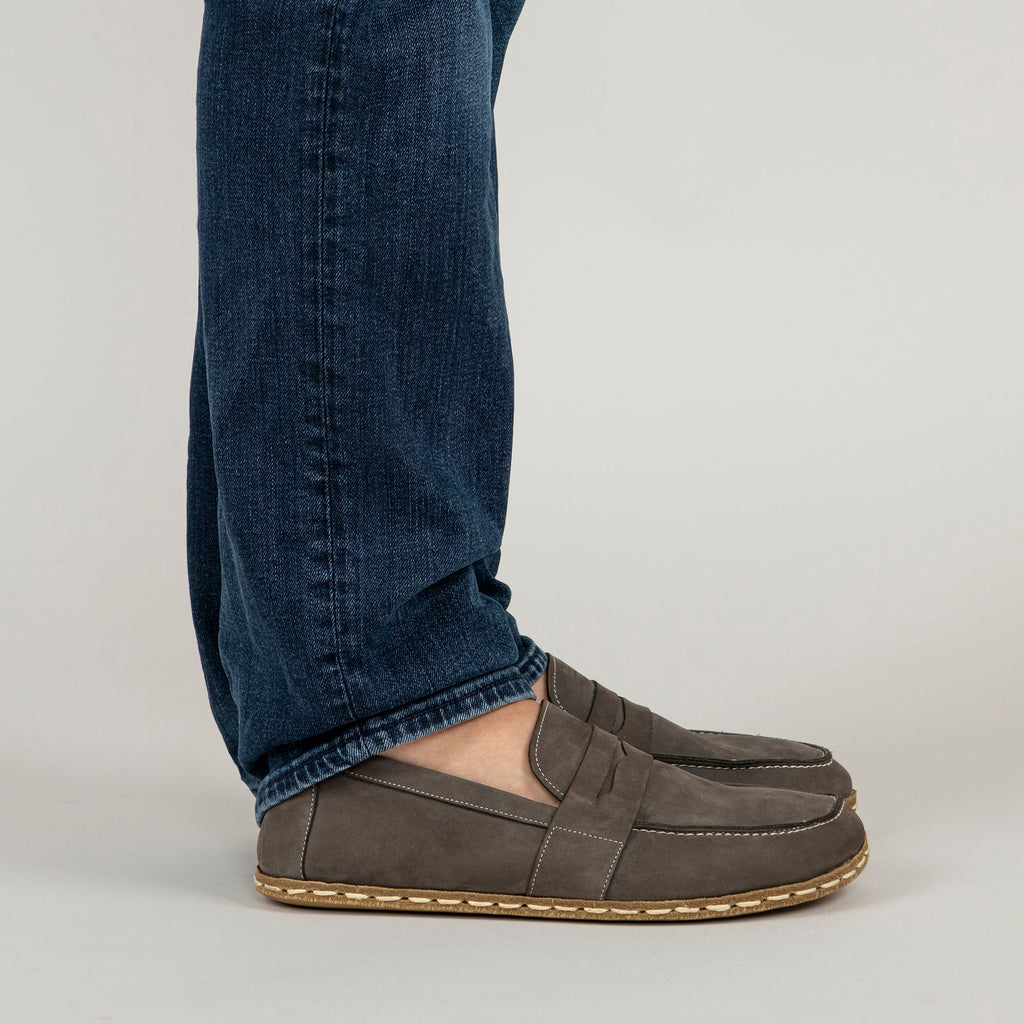 Men's Gray Penny Loafers