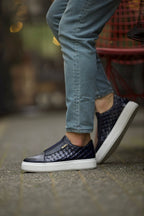 Sardinelli Lecce Laceless Blue Slip On Sneakers