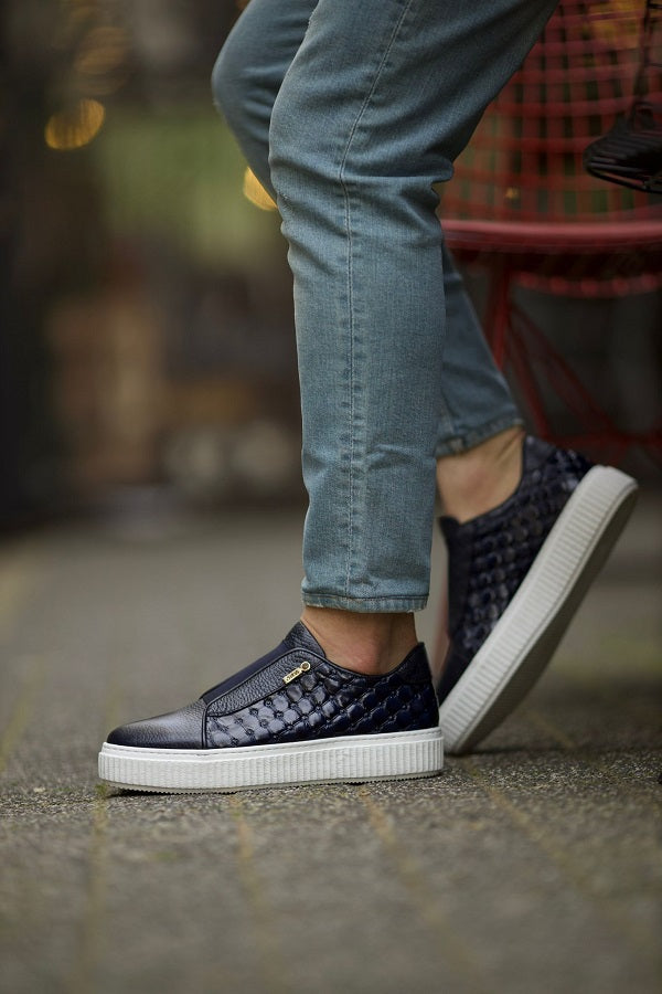 Sardinelli Lecce Laceless Blue Slip On Sneakers