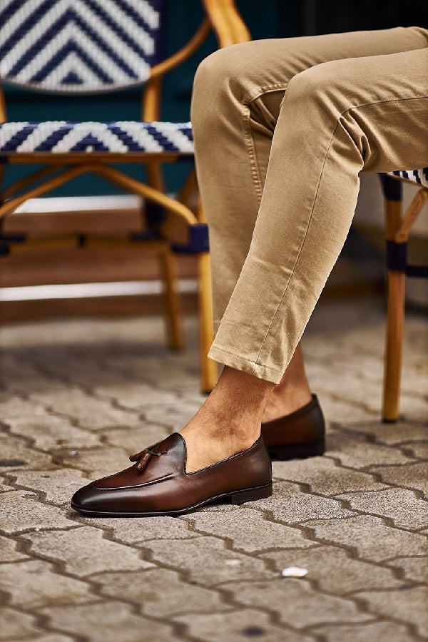 brown dress loafers men Trieste Penny Loafer Brown Leather