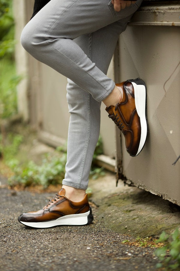 Sardinelli Forli Laced Brown Mid Top Sneakers