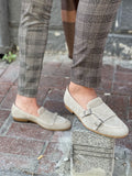 Sardinelli Aarau Beige Suede Monk Strap Loafers