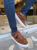 Sardinelli Aarau Brown Suede Mid-Top Sneakers