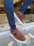 Sardinelli Aarau Brown Suede Mid-Top Sneakers