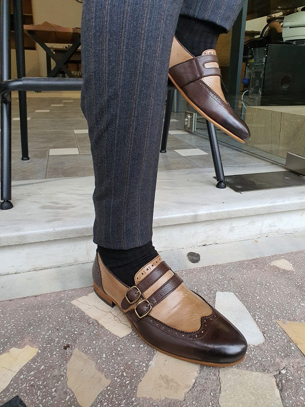 Sardinelli Aarau Brown Wing Tip Buckle Loafers