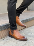 Sardinelli Aarau Brown Woven Leather Chelsea Boots