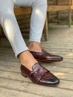 Sardinelli Aarau Burgundy Monk Strap Loafers