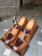 Sardinelli Aarau Tan Double Monk Strap Loafers