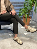 Sardinelli Aarberg Beige Suede Mid-Top Sneakers