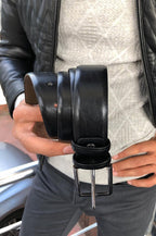 Sardinelli Bari Leather Belt – Black