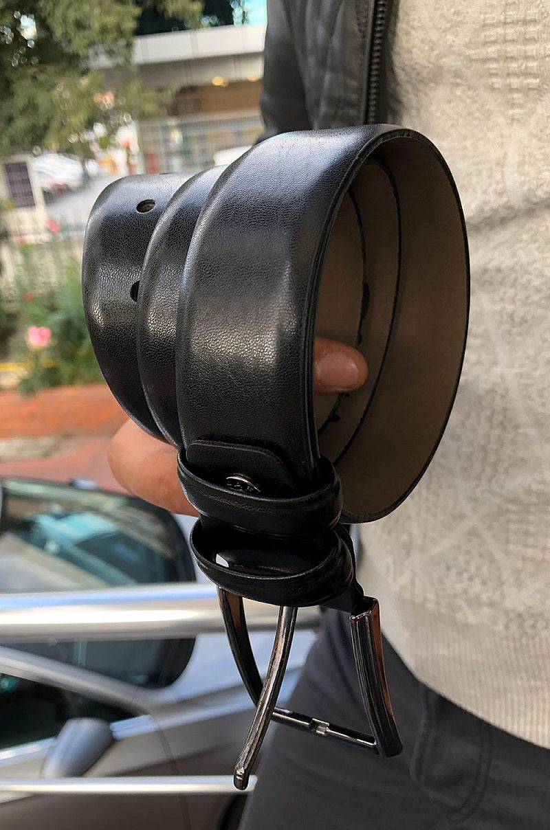 Sardinelli Bari Leather Belt – Black