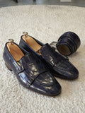 Sardinelli Barletta Navy Blue Double Monk Strap Loafers
