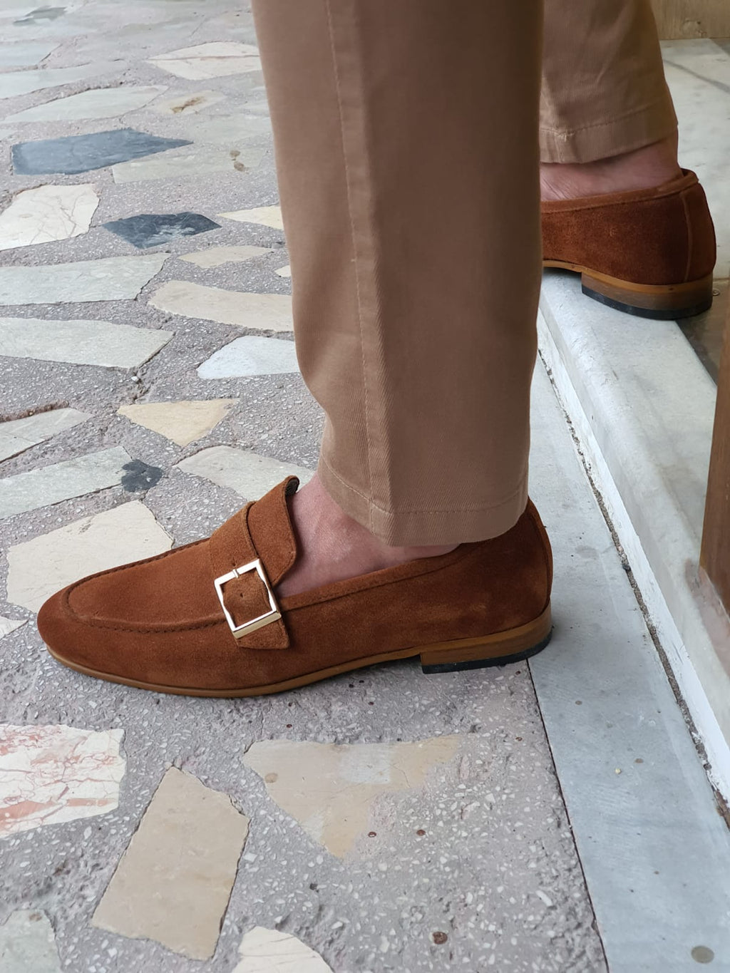 Sardinelli Bitonto Brown Suede Buckle Loafers