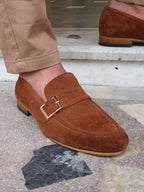 Sardinelli Bitonto Brown Suede Buckle Loafers