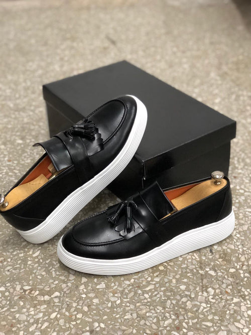 Sardinelli Brindisi Skate Black Kilt Tassel Loafer