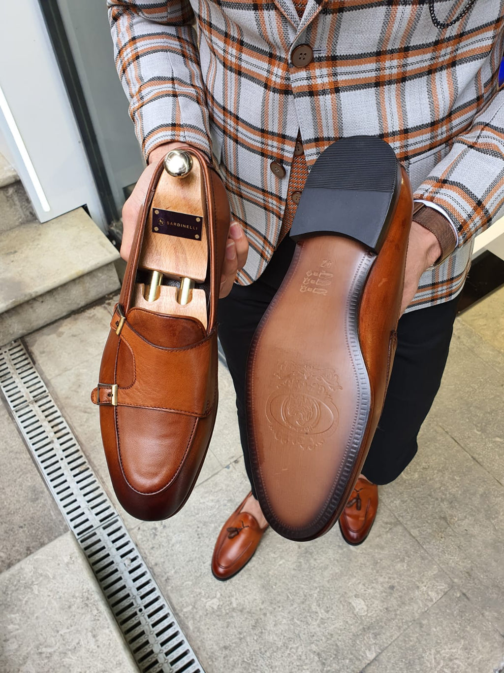 Sardinelli Brown Double Monk Strap Shoes