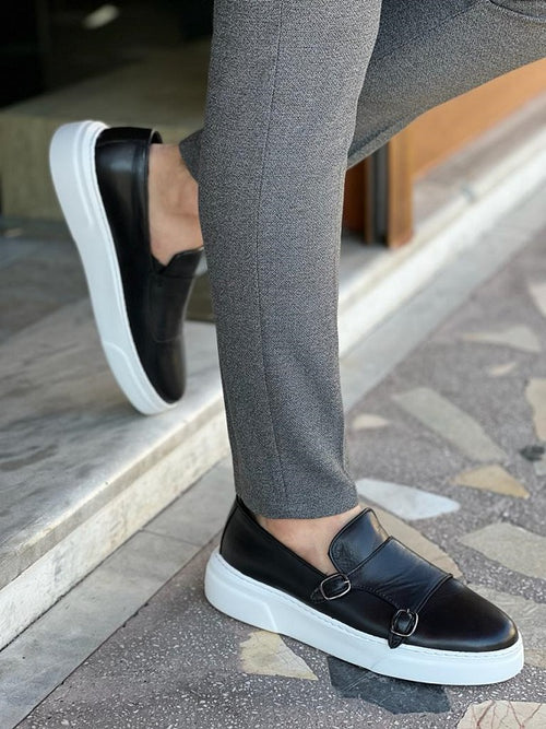 Sardinelli Cadiz Double Monk Strap Black Casual Shoes