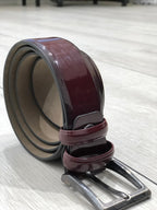 Sardinelli Catania Patent Leather Belt – Claret Red
