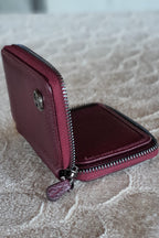 Sardinelli Charlotte Burgundy Zippered Leather Wallet