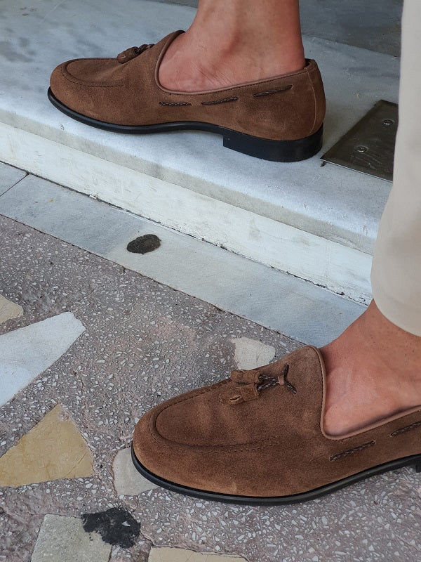 Sardinelli Cuneo Brown Suede Tassel Loafers