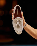 Sardinelli Forli Beige Suede Tassel Loafers