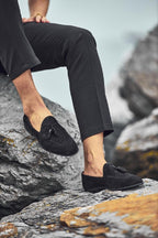 Sardinelli Forli Black Suede Tassel Loafers
